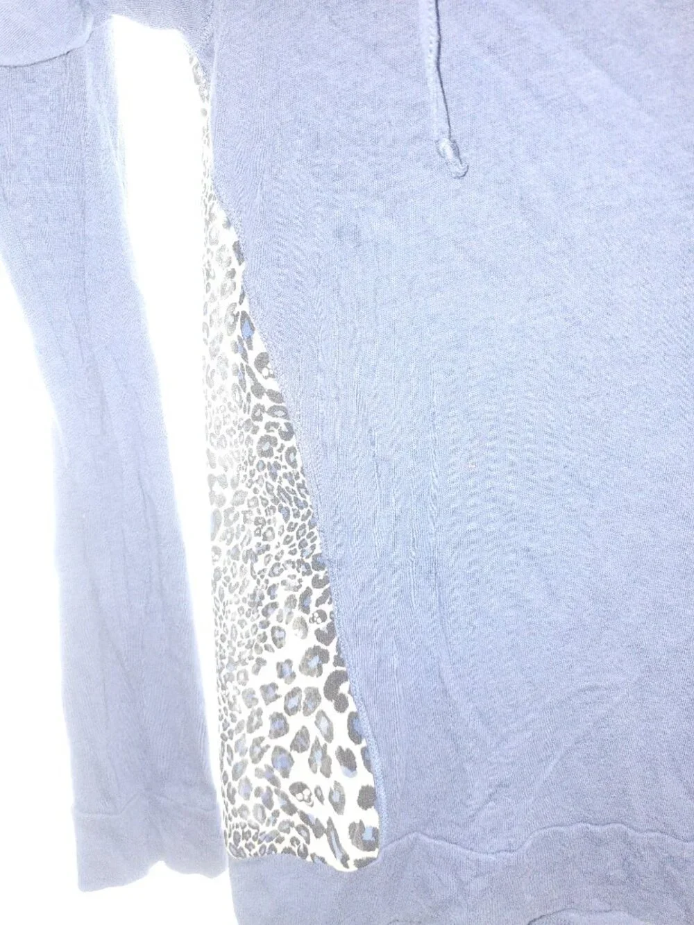 Victoria’s Secret S/P Blue Hoodie Leopard Print Side Panels Pullover